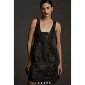 Anthropologie Maeve Black Jacquard Sleeveless